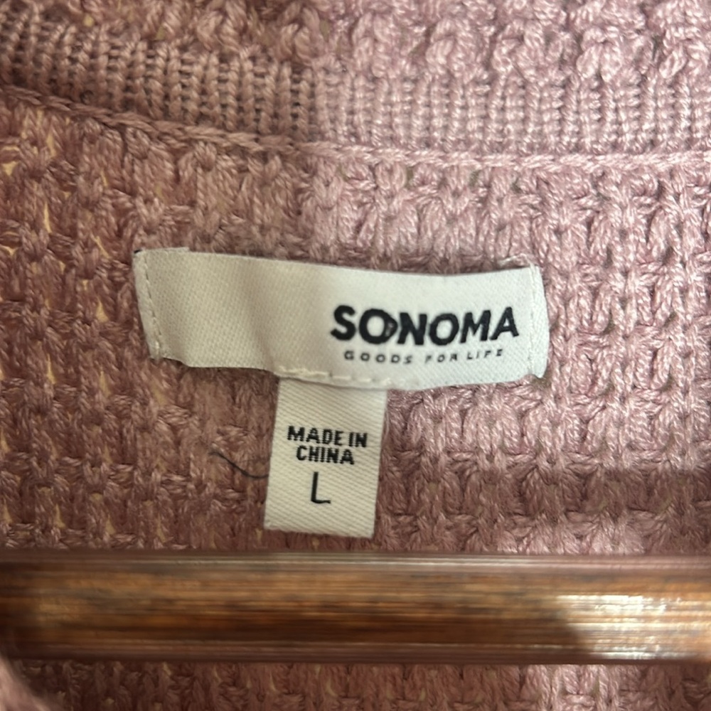 Sonoma Mauve Sleeveless Turtleneck Sweater Size Large Excellent Condition - Picture 6 of 12